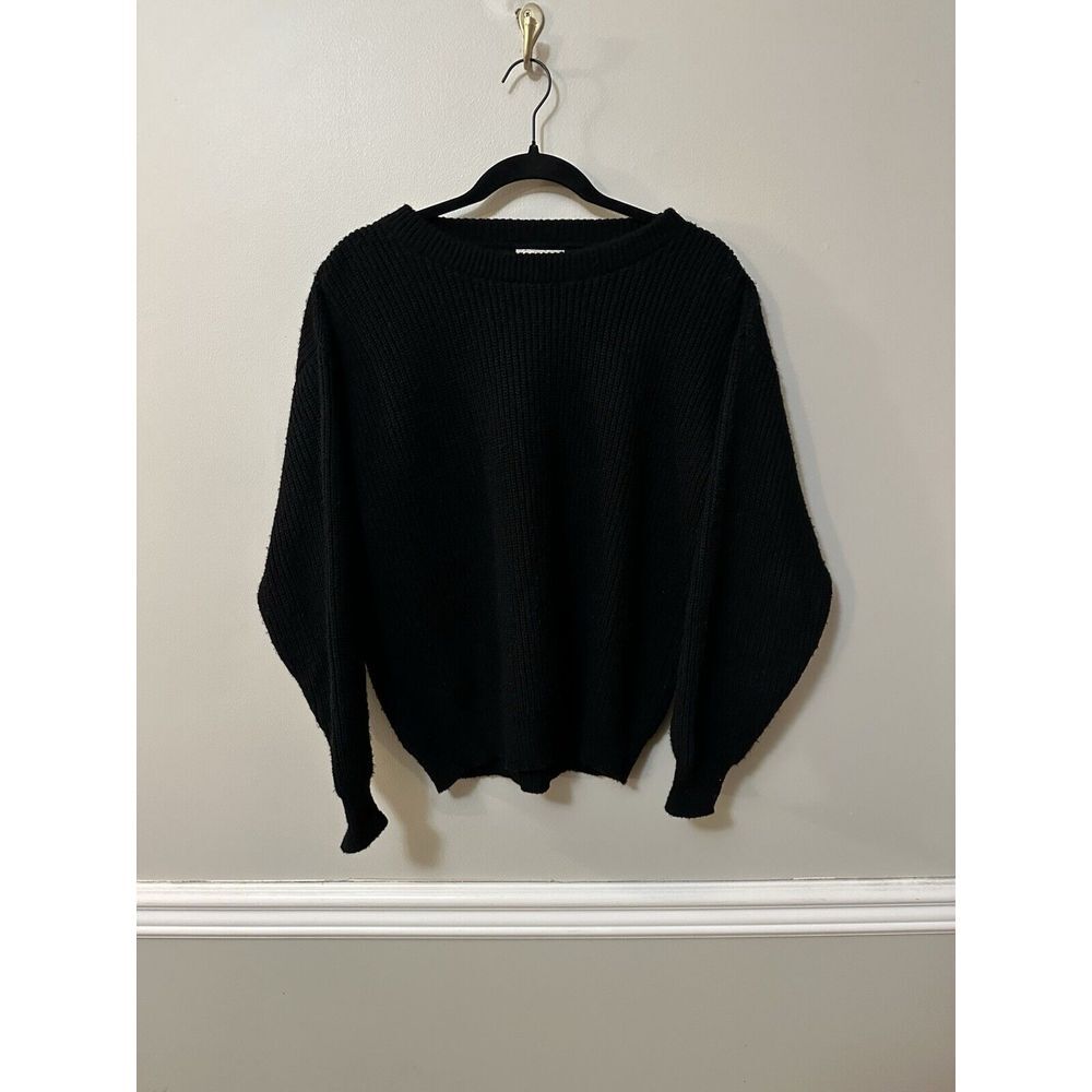 Vnt 80s 90s Carriage Court Chunky Cable Knit Sweater Medium‎ Black